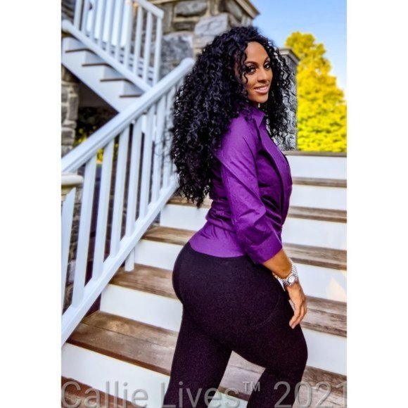 Elaine Professional Survivor: Purple Glitter Button Up Work Shirt purple black - Picture 12 of 16